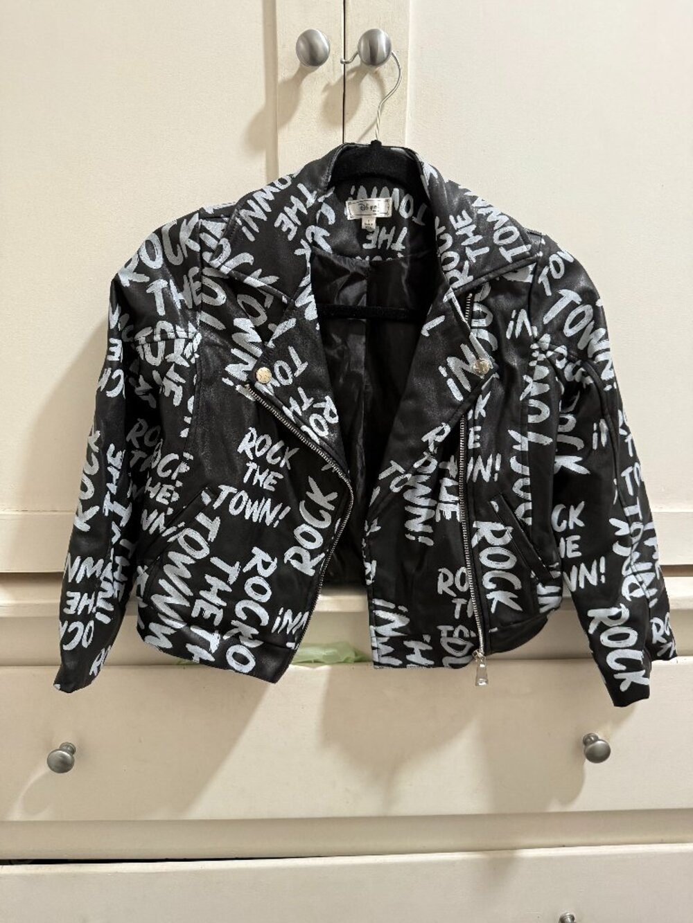 D-SIGNED Disney "Rock the Town" Jacket Faux Leather Girls Small